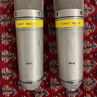 Consecutive pair of vintage Neumann U87 ex Britannia Row Studios (Pink Floyd) image 1