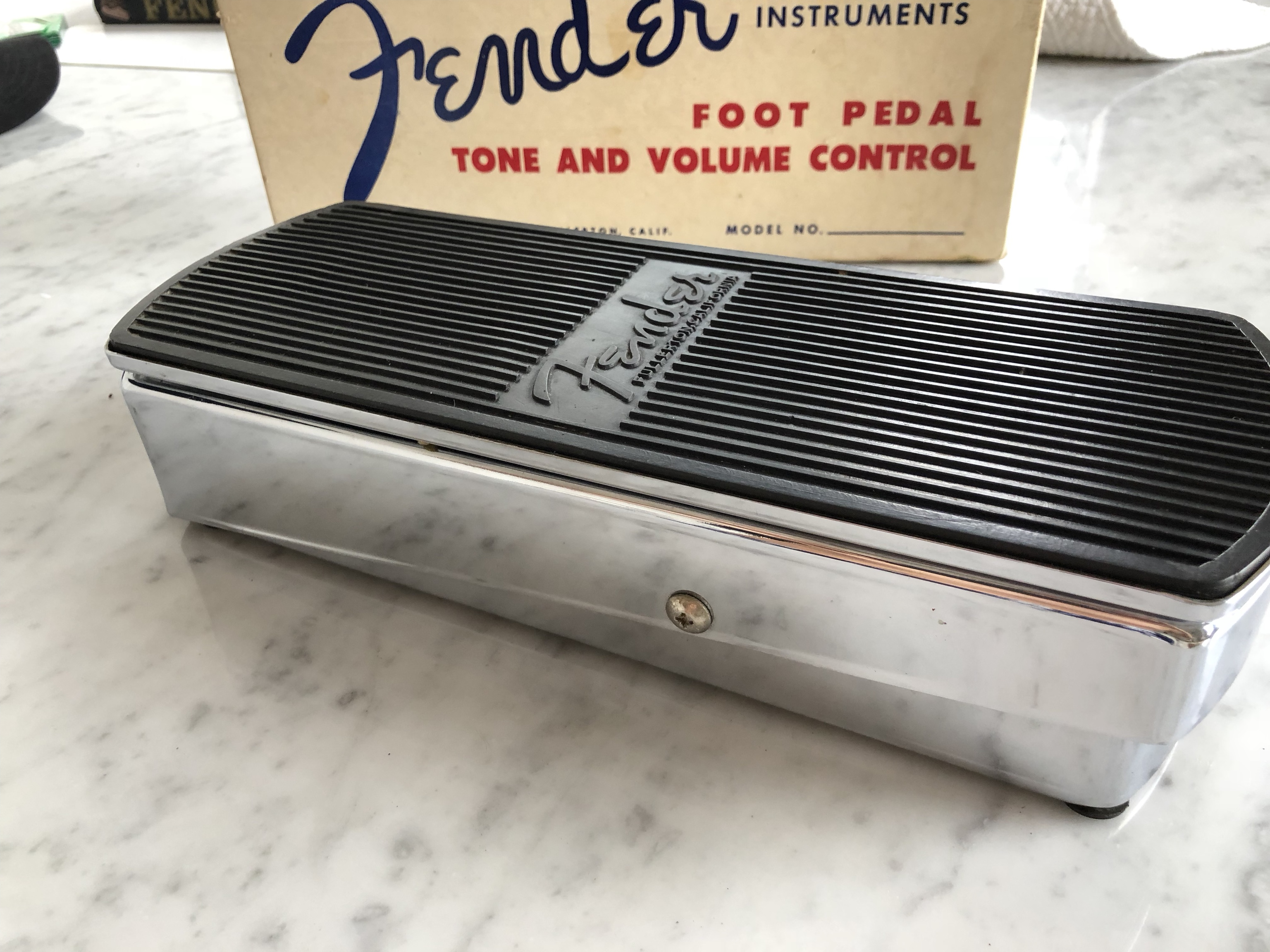 Circa 1960's Fender Tone and Volume Pedal Case Candy Rare Collector Vintage Effect w/ Original Box