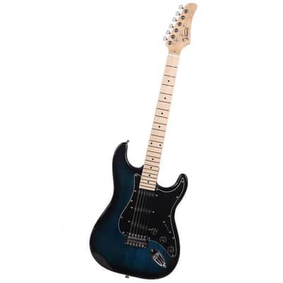 Glarry GST Stylish Electric Guitar Kit with Black Pickguard - Dark Blue image 4