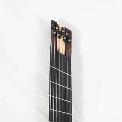 Agile 8 String Multi-Scale Fan Fret Chiral Nirvana 82730 RL MOD SS Reverse Blue Fade Headless Electric Guitar image 3