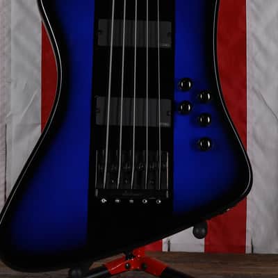 Jackson X Series David Ellefson Signature Kelly Bird V - Blue Stripe image 2