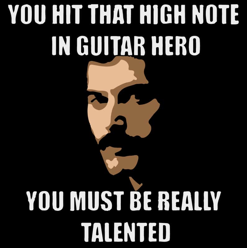 Freddie Mercury Quote Custom Printed Black T-Shirt -Medium image 1