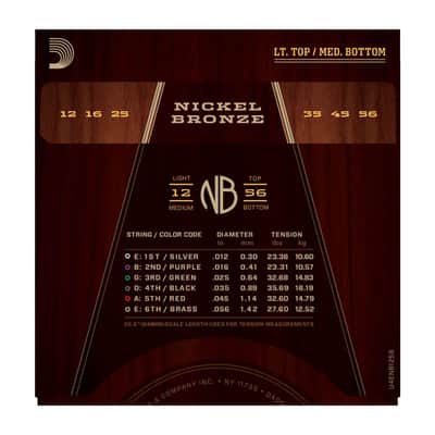 D'Addario Nickel Bronze Acoustic Guitar Strings, Light Top/Med Bottom image 2