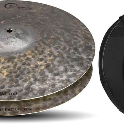 Dream DMHH15 15-inch Dark Matter Hi-hat Cymbals  Bundle with Dream BAG22D Deluxe Cymbal Bag with Dividers - 22-inch image 1
