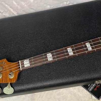 NEW! Fender Artisan Maple Monster Burl Jazz Bass Relic AAA Rosewood - Roasted AA Flamed Maple Neck - Honey Burst Finish - 9.3lbs - Authorized Dealer - G06940 image 13