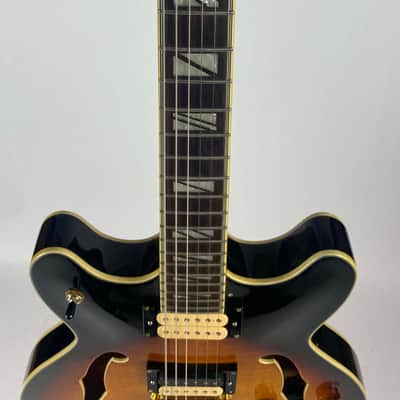 Washburn HB-35 TS 2012 - Sunburst ES style with serious upgrades, and Original Washburn Hardshell case. image 8