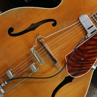 1948 Epiphone Triumph w/ DeArmond Guitar Mike Archtop Guitar Natural + HSC image 4