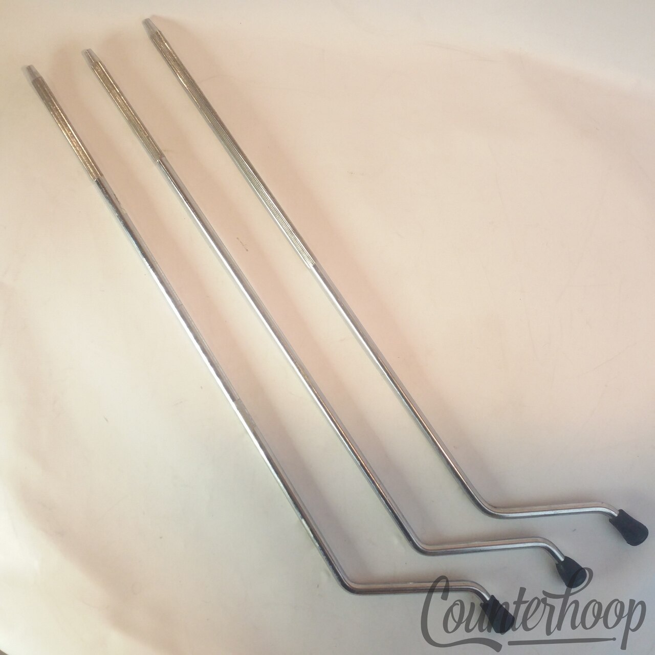 Ludwig 3x 14" Floor Tom Drum Legs Long 22" Knurling Chrome Classic Vintage 60s* — main photograph