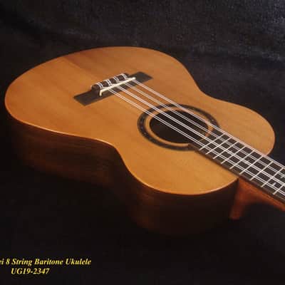 Gift for Musician - Handmade 8 String Baritone Ukulele, Solid Spruce, Indian Rosewood, Mop Inlay, Soft-bag, Bruce Wei UG19-2347 image 8