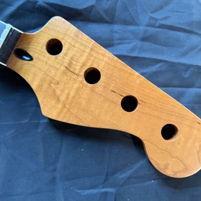 BMC Bass Guitar Neck Jazz Bass® 20 Fret Roasted Maple MOP Block Inlays Bound With Rosewood Fingerboard Nitro Lacquer 2025 - Conicle Rounded Frets   [BN100] image 2
