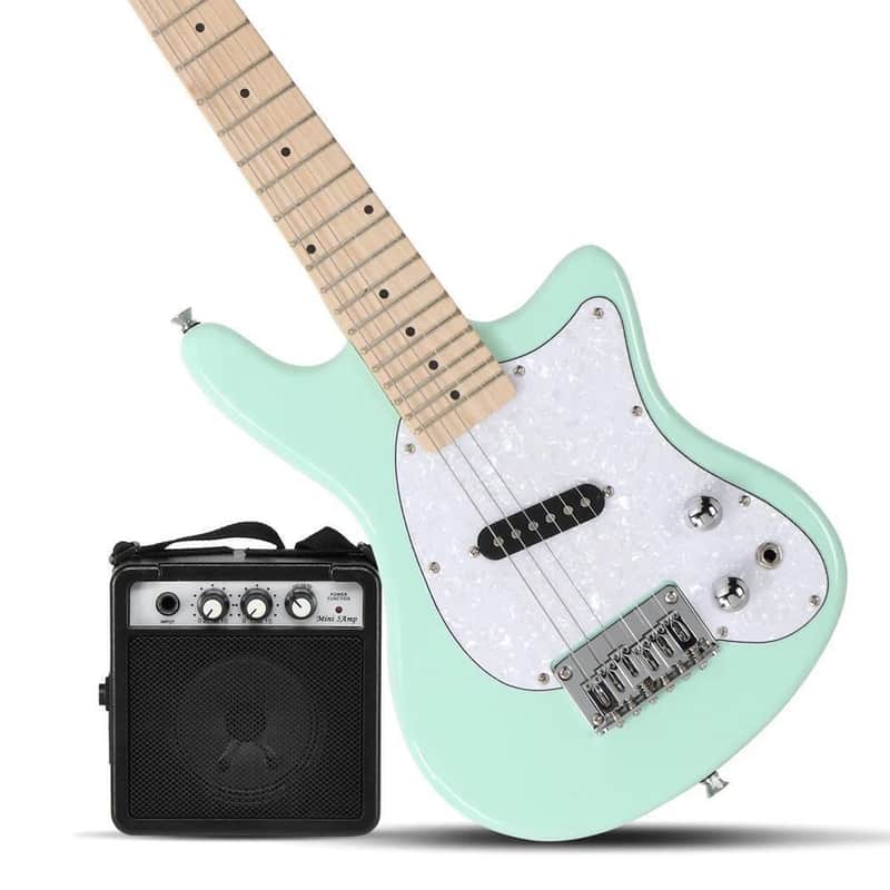 Glarry 30" Junior Green Electric Guitar Beginner Kit Mini Size For Kids With Amp image 1