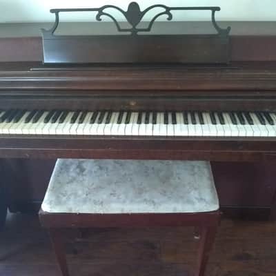 Wurlitzer Spinet Piano early 1950s Dark Brown image 1