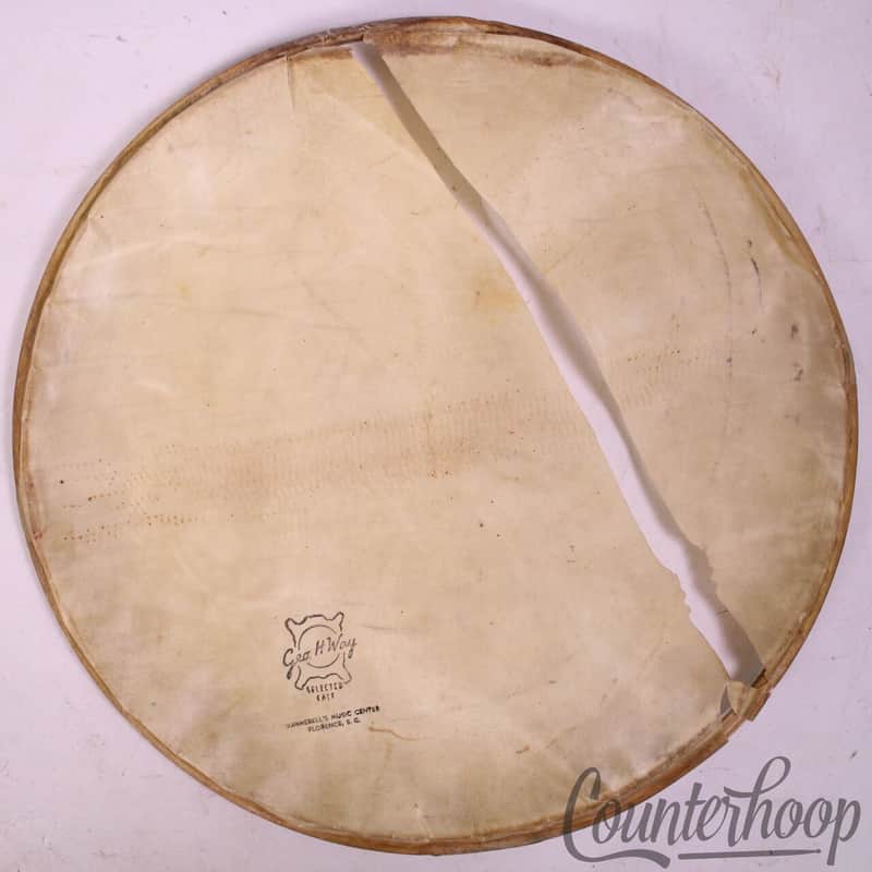 George Geo H Way 14"Calf Skin Snare Drum Slunk Head Batter/Resonant Vintage 6ply image 1