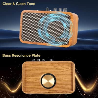 Guitar Amp 10W Mini Guitar Amplifier with Clean/Drive Channel Portable Electric Guitars Amp with Headphone Jack USB-C Rechargeable Wireless Amps for Indoor Practice,Live Streaming,Traveling image 3