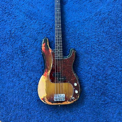 1974 Fender Precision Bass Sunburst Rosewood Board image 4