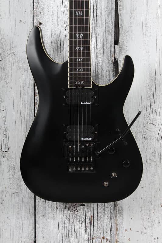 Schecter C-1 FR SLS Elite "Evil Twin" Electric Guitar Satin Black Finish image 1