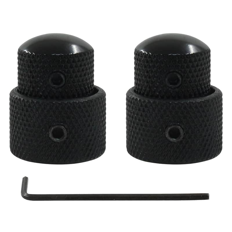 2 Pcs Guitar Black Dual Concentric Control Knobs Stacked Knobs With Allen Keys Screws For Electric Guitar Bass image 1