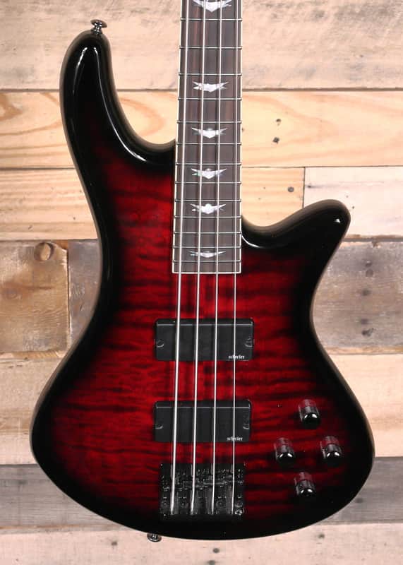 Schecter Stiletto Extreme-4 4-String Bass Black Cherry image 1