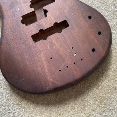 Brown Mahogany Wood 4 String Bass Body image 3
