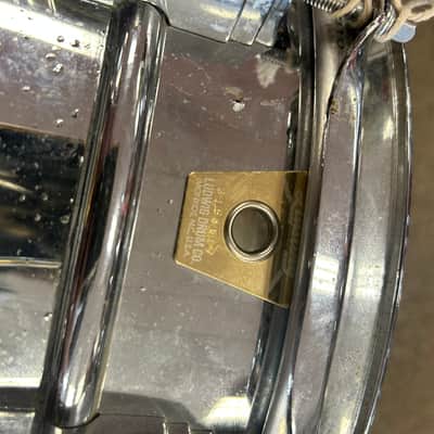 Ludwig LM410 Super-Sensitive 5x14" 10-Lug Aluminum Snare Drum 1985 - 2016 - Chrome-Plated image 4