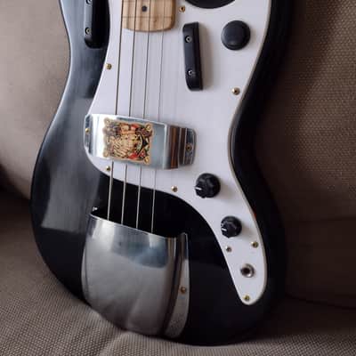 Modded Squier Bronco 2021 Black Fretless Vintage Look Killswitch image 4