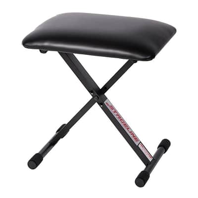Stageline KB40 Keyboard Bench Adjustable X-Style Padded Seat - Black (KB40-U) image 7