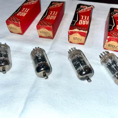 Matched Quad Rad-Tel 7025 / 12AX7 Tubes NEW NIB 1961 image 4