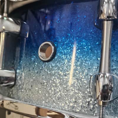 Sakae Beech 5.5"x 14" Snare Blue Sparkle Fade image 8