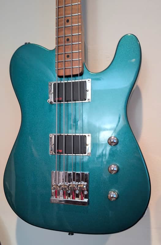 Wide Load Short Scale Tele Bass - Metallic Sherwood Green image 1