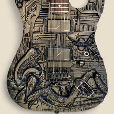 Javara Guitar Hand-carved Alien motif (inspired by the work of HR Giger) 2023 image 1
