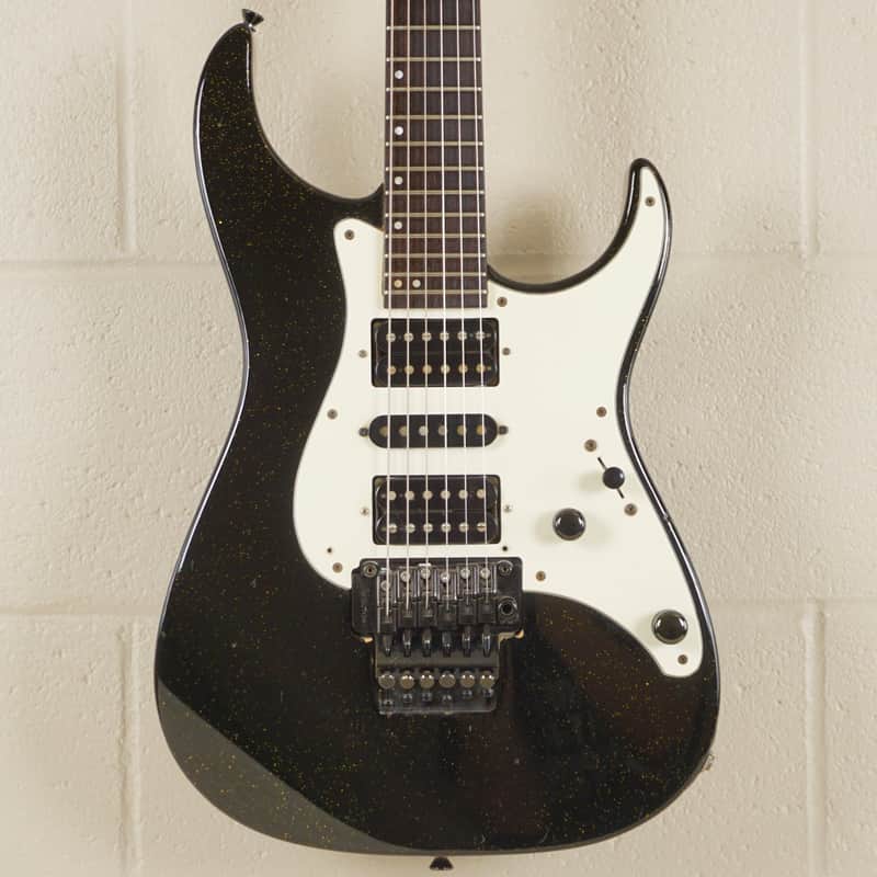 Moon Katze HSH Superstrat 1980s Black Gold Sparkle PGM MIJ