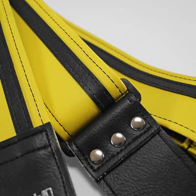 Couch Yellow W/ Black Racer X Guitar Strap image 4
