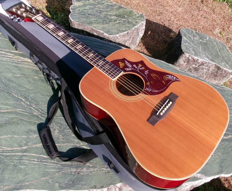 Aria WH-25 Hummingbird style guitar Japan Vintage  '70 Natural+Gig Bag image 1
