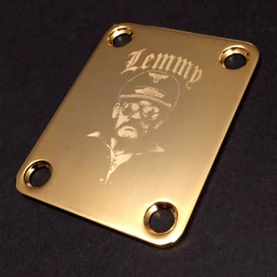 GUITAR NECK PLATE Custom Engraved Etched - Fits Fender - LEMMY Kilmister Motorhead - Gold image 1