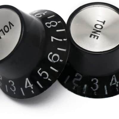 Electric Guitar Top Hat Knobs Speed Control Knobs 2 Volume 2 Tone Compatible with Les Paul LP Electric Guitar, Guitar Parts Replacement, Black image 5