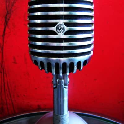 Vintage 1940's Shure 55 / 55S dynamic microphone satin chrome w S-36 desk stand Elvis 55S # 9 image 4