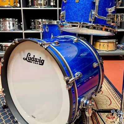 Ludwig Classic Maple Downbeat Outfit 8x12 / 14x14 / 14x20" Drum Set- Blue Sparkle image 15