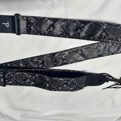 PERRI'S 2” Black Faux Snake Skin Leather Guitar Strap VGS-7555 image 1