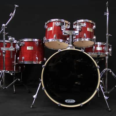 Mapex M Birch Drum Kit 22 10 12 14 16+ 14 Snare Transparent Cherry image 1