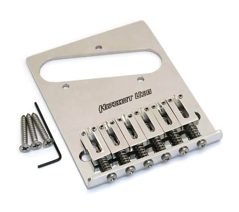 Hipshot TelecasterÂ® Retrofit Bridge, Stainless Steel, 3-Hole Mount, 6 Saddles image 1