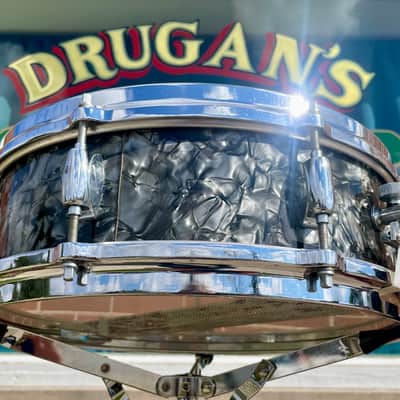 1960s Gretsch 4x14 Progressive Jazz X4175 Snare Drum Black Diamond Pearl image 7