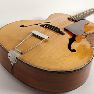1940s S.S. Stewart 7004 Archtop Acoustic Guitar Natural w/ Gig Bag image 7