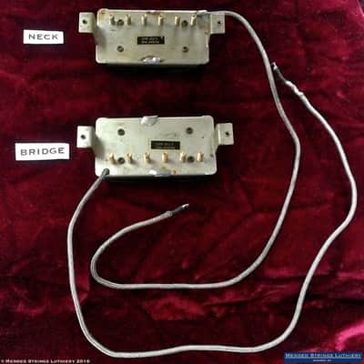 Early - Mid 1960s Gibson Patent Number Sticker Humbucker Pickups Matched Pair Non Pre T-Top 1965 image 6