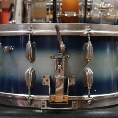 1940s Slingerland 6.5x14 Radioking Snare Drum in Blue and Silver Duco image 4
