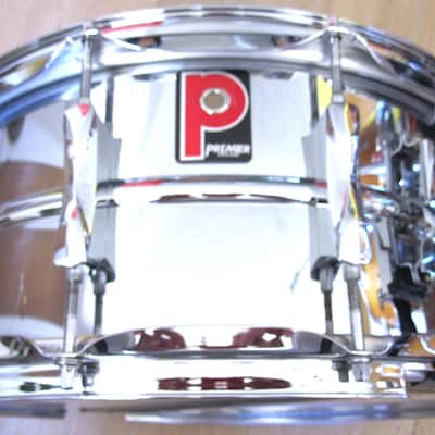 14" x 6.5" Premier 10-Lug Steel Beaded Shell Snare Drum - Vintage image 8