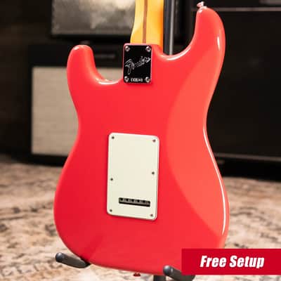 Fender American Professional Classic Stratocaster Electric Guitar - Faded Dakota Red with Gig Bag image 2