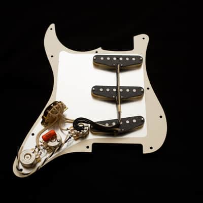 Polaris Loaded Strat Pickguard with Handwound Alnico 3 Pickups, CTS Pots, Orange Drop Capacitor, and Switchcraft Jack image 4