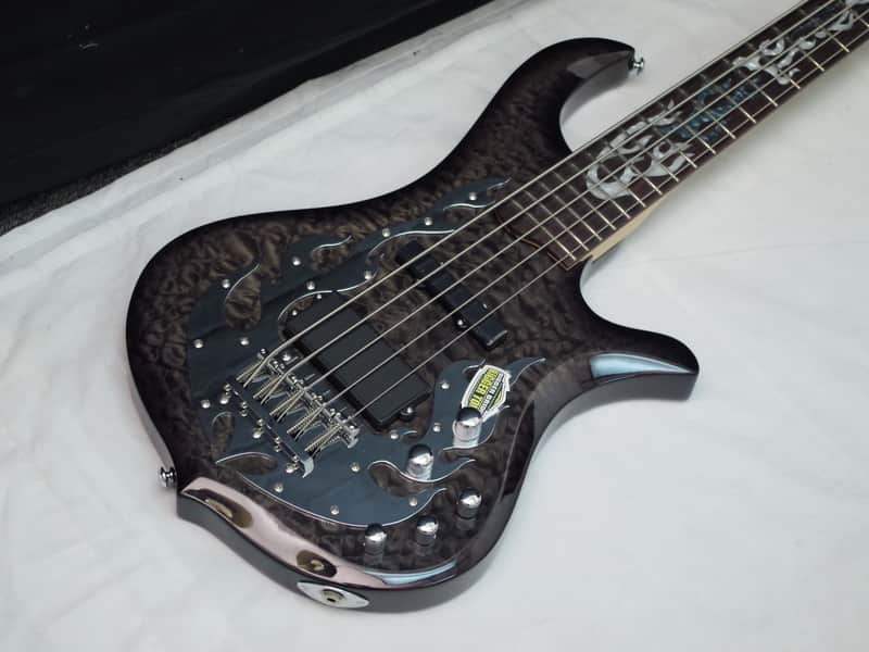 Traben Phoenix 5-string Bass guitar NEW Black Shadow - Quilt Maple