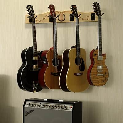 4 Guitar Wall Rack for Acoustics & Electrics - The Pro-File™ | Wall Mounted Multi Hanger | Made in U.S.A. image 9