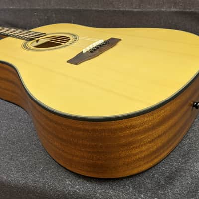 Zager ZAD50 Dreadnought Acoustic Guitar Natural Satin Finish w/ Hardshell Case image 5
